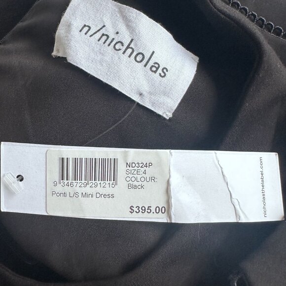 Revolve N/Nicholas Black Ponti Long Sleeve Mini Sheath Dress Size 4 NWT $395 - Picture 6 of 12